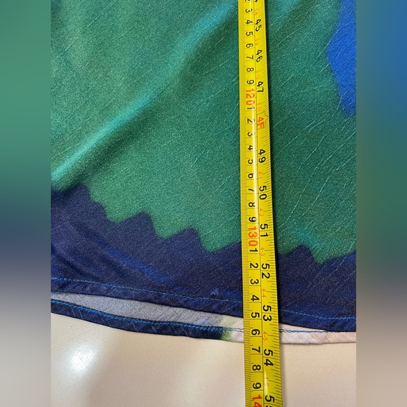 Anthropologie BL-nk Painterly Off-Shoulder Slip Dress Wedding Guest Prom | M - Picture 6 of 9